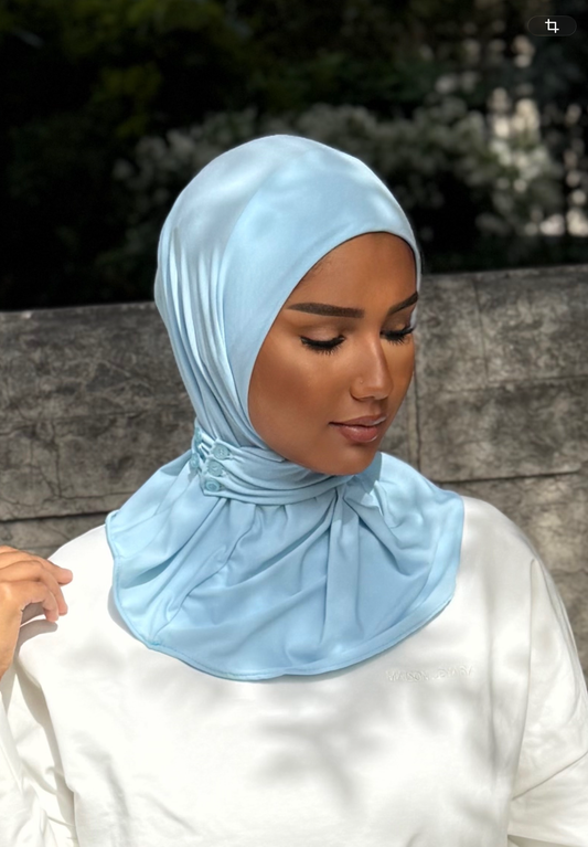 Hijab cagoule — Bleu pastel