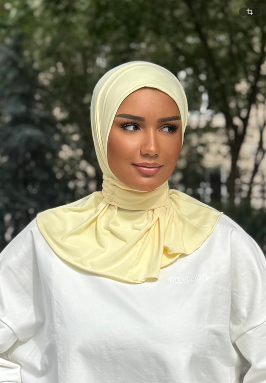 Hijab cagoule — Jaune pastel