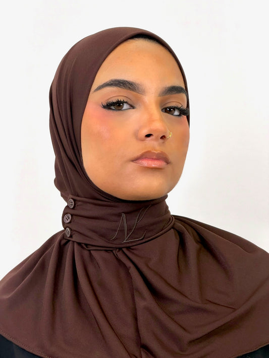 Hijab cagoule — marron chocolat